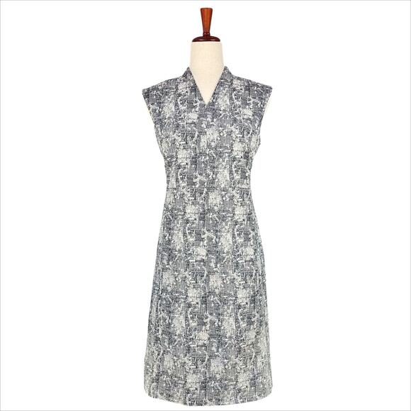 MM LAFLEUR Aditi Sheath Dress in Black & White Crackle Size 6 Career Workwear - Picture 2 of 10